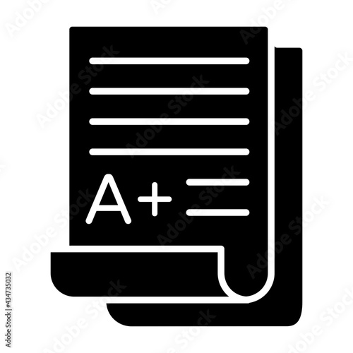 A glyph design, icon of a+ grade