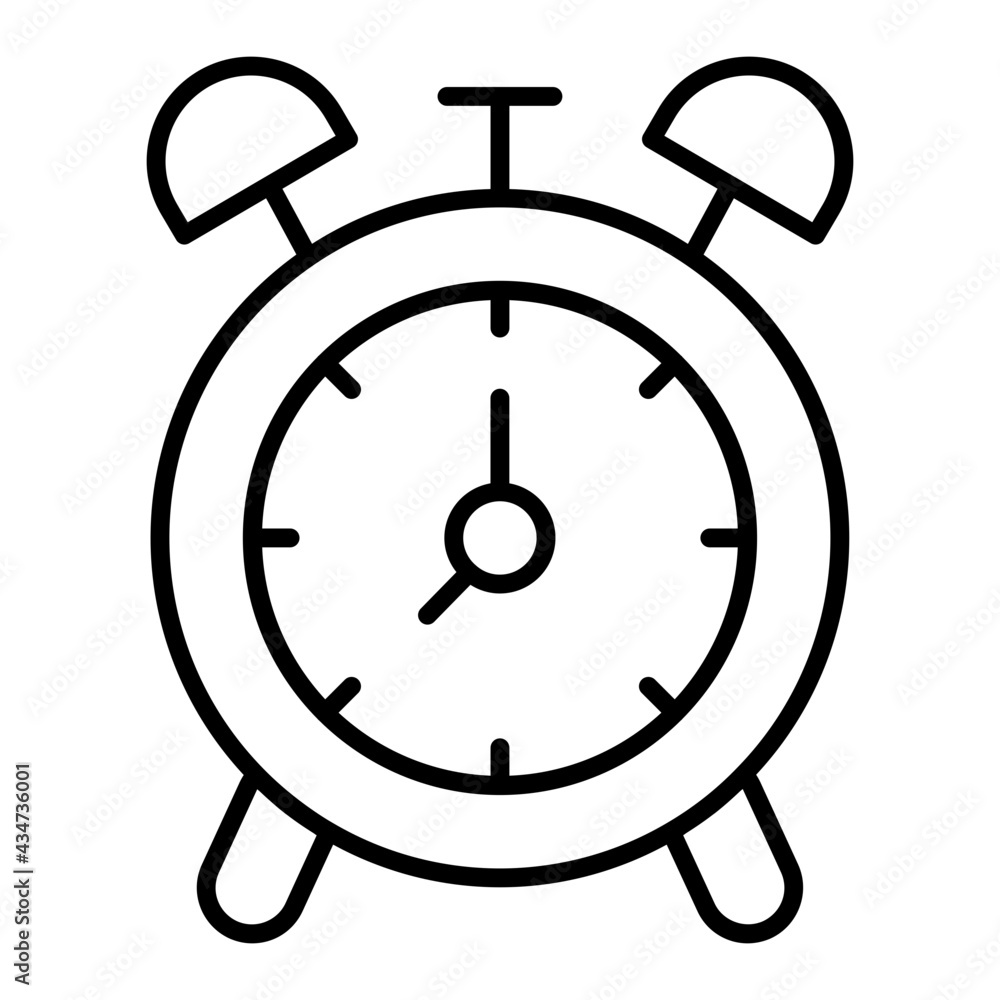 A linear design, icon of alarm A linear design, icon of alarm