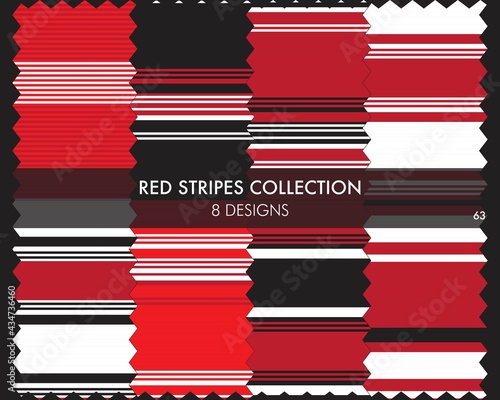 Red Stripe Seamless Pattern Collection