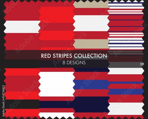Red Stripe Seamless Pattern Collection