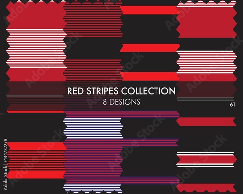 Red Stripe Seamless Pattern Collection