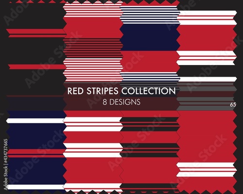 Red Stripe Seamless Pattern Collection