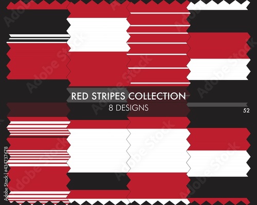 Red Stripe Seamless Pattern Collection