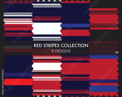 Red Stripe Seamless Pattern Collection