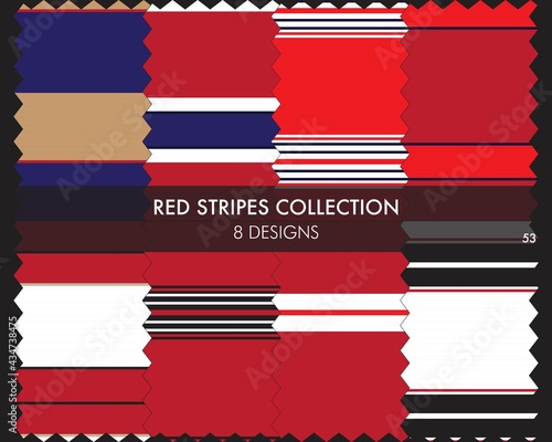 Red Stripe Seamless Pattern Collection