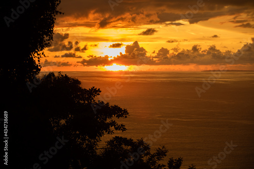 View of sunset on the Pacific coast of Manuel Antonio © anca enache