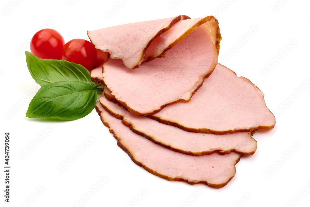 Smoked pork, isolated on white background. High resolution image Smoked pork, isolated on white background. High resolution image