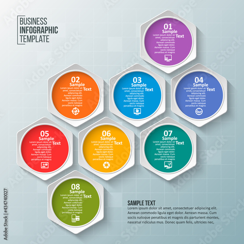 Abstract 3D Paper Infographics. Business template .Vector illustration