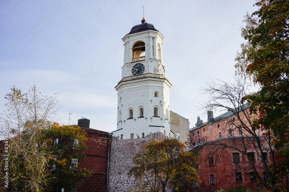 Fototapeta premium Old Town Hall in Vyborg, Russia
