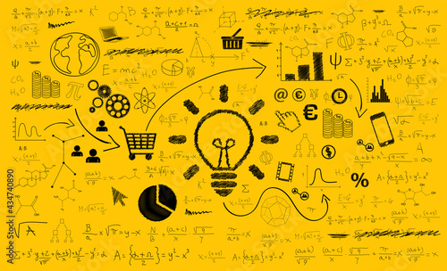 sfondo, grafica, idea, lavagna, investimento, matematica, start up