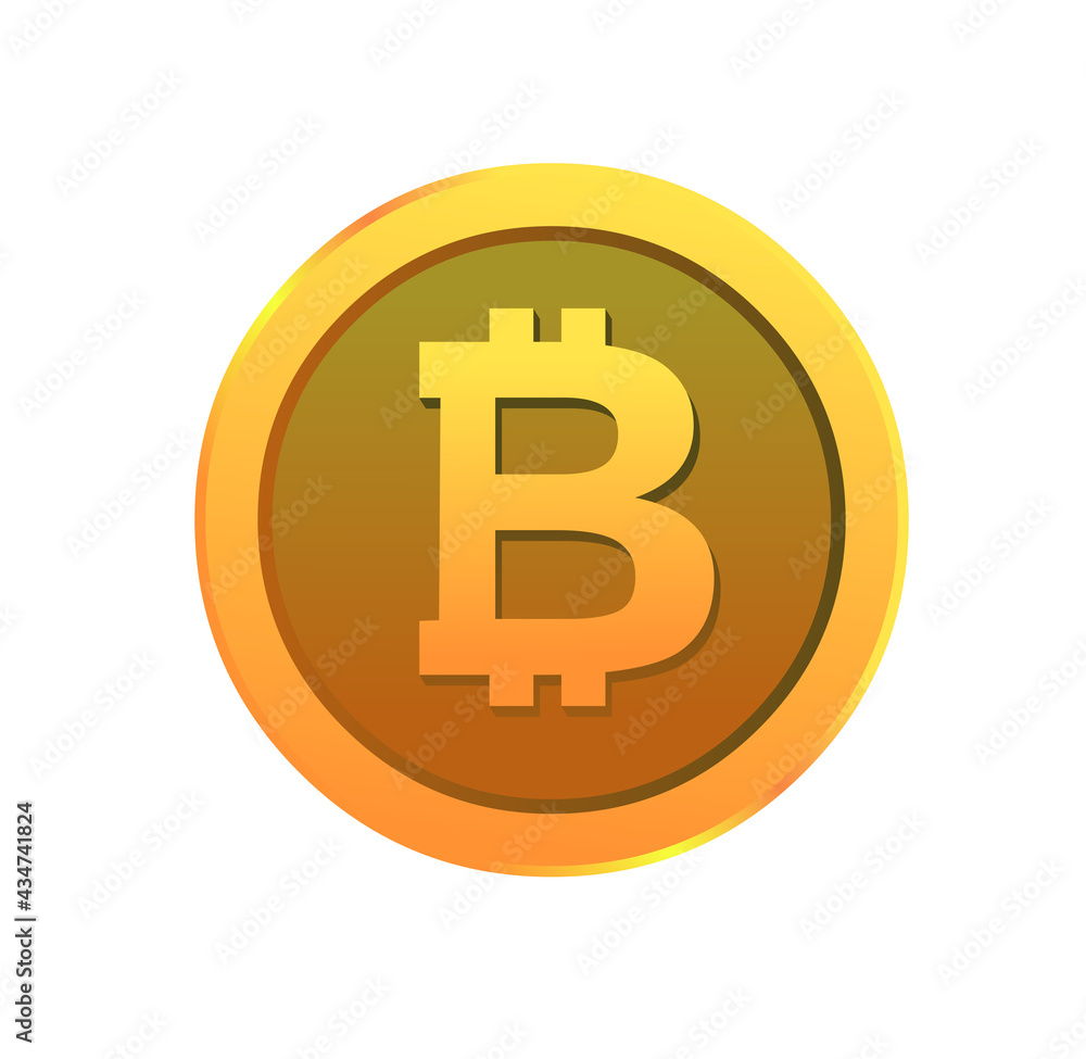 Golden bitcoin isolated on white background Golden bitcoin isolated on white background