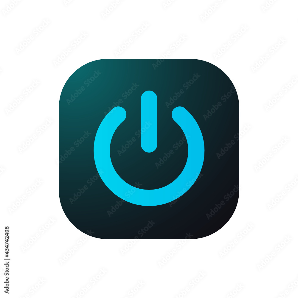 Power Button Sticker Stock Vector Adobe Stock