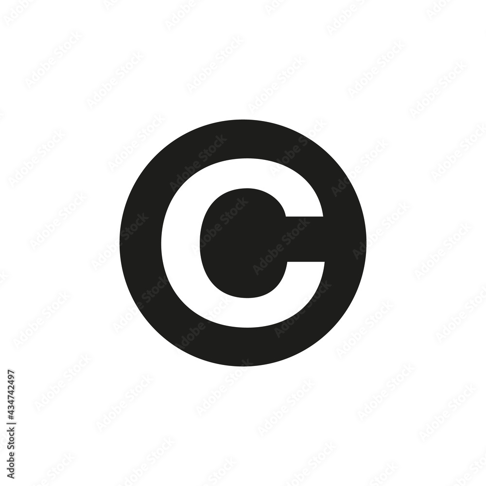 Copyright icon, C letter label for UI design button. Intellectual property protection symbol for websites and mobile apps design. Copyright icon, C letter label for UI design button. Intellectual property protection symbol for websites and mobile apps design.
