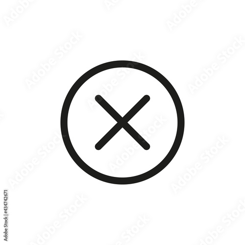 Cross button icon. Cancel, close page button for web and mobile UI design.
