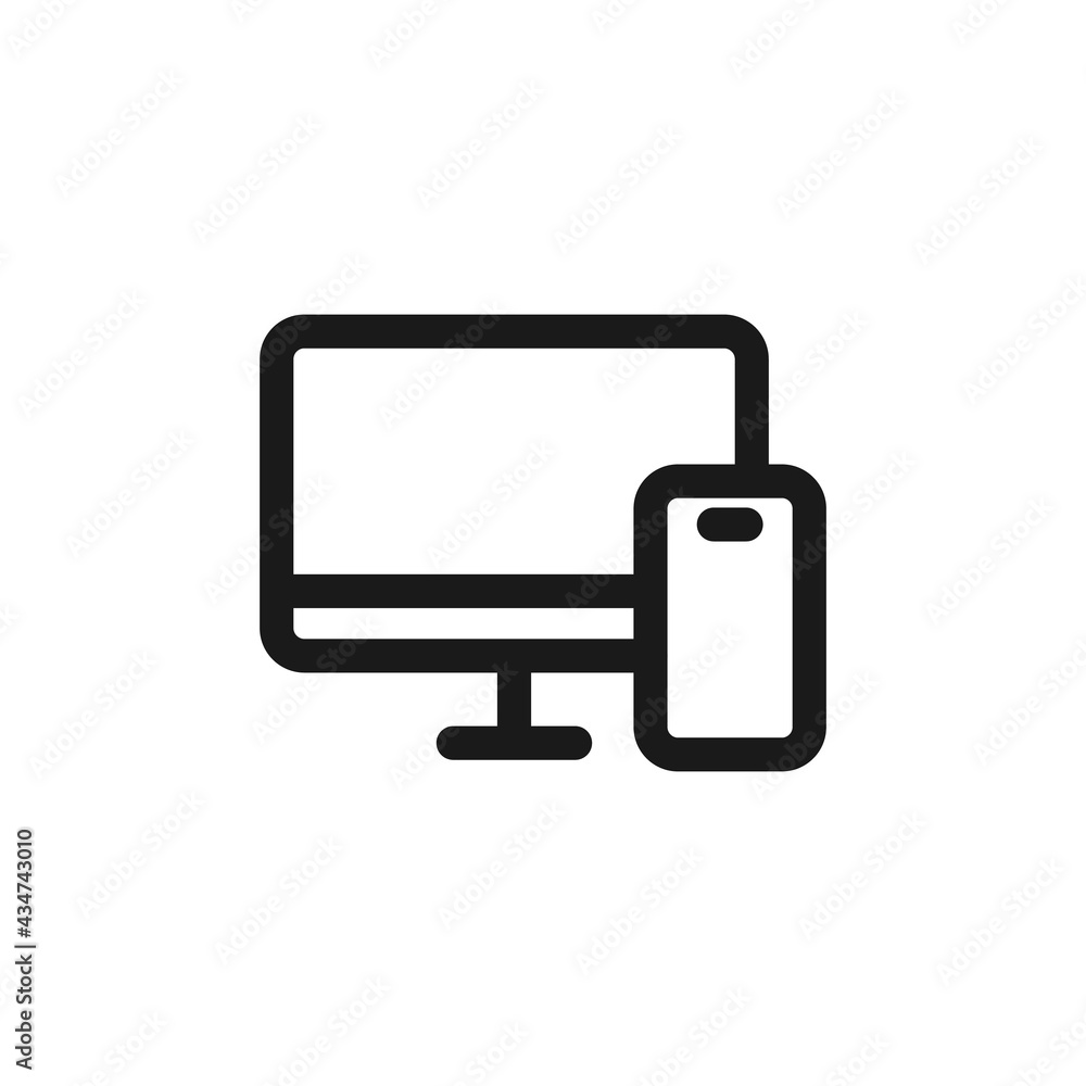 Responsive web design icon. Computer display and smartphone compatible websites concept. Responsive web design icon. Computer display and smartphone compatible websites concept.