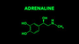 Adrenaline or Epinephrine Molecular Structure Symbol on Black Background
