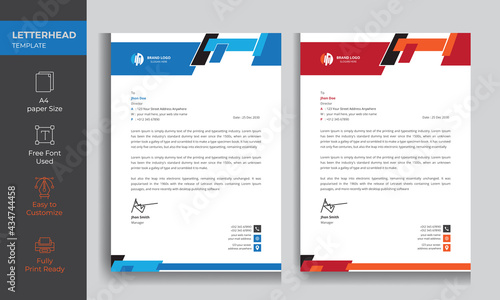 Professional Clean Letterhead Design Template fully editable and print Ready