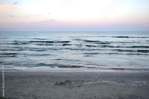 sunset on the beach - seascape  cloudscape - Navodari  Constanta county  Dobrudja  Romania  Europe  Black Sea