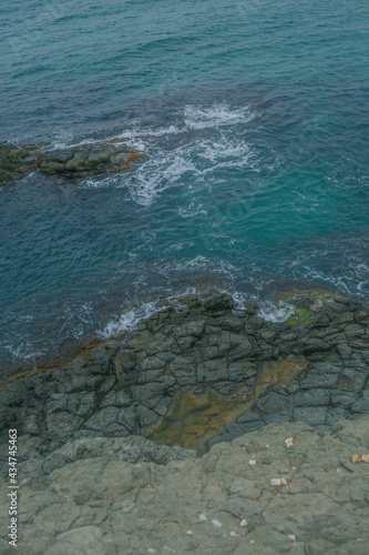 Stones and blue water, coast Azov sea, Crimea