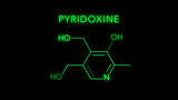Pyridoxine or Vitamin B6 Molecular Structure Symbol on black background