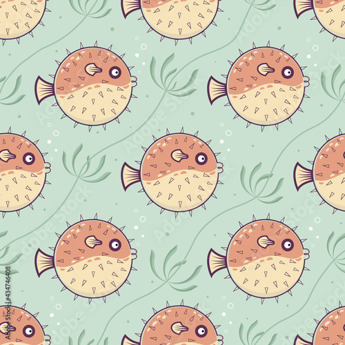 Pufferfish diagonal pattern