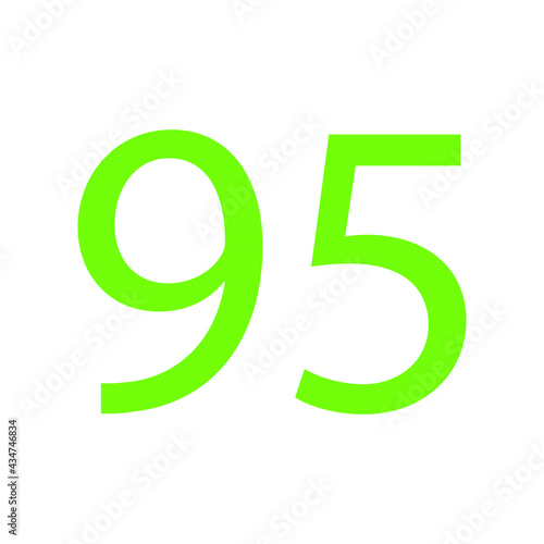 95 NUMBER SIMPLE CLIP ART VECTOR ILLUSTRATION