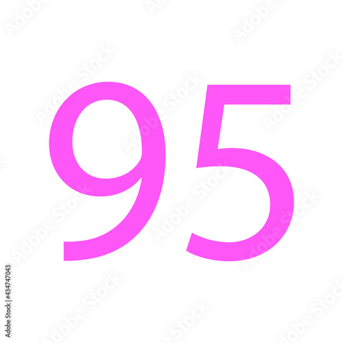 95 NUMBER SIMPLE CLIP ART VECTOR ILLUSTRATION