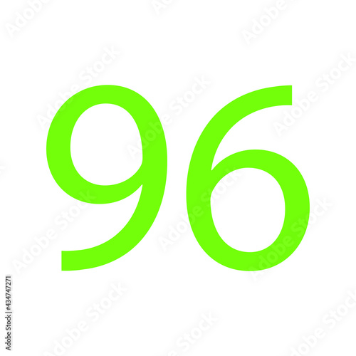 96 NUMBER SIMPLE CLIP ART VECTOR ILLUSTRATION