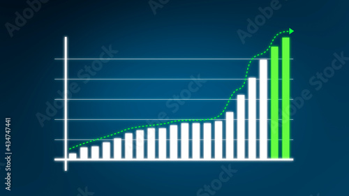 High Spike Business Growth Infographic with Rising Arrow on Blue Background