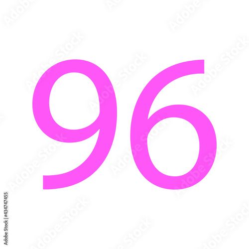 96 NUMBER SIMPLE CLIP ART VECTOR ILLUSTRATION
