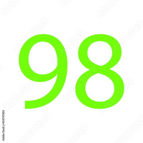 98 NUMBER SIMPLE CLIP ART VECTOR ILLUSTRATION