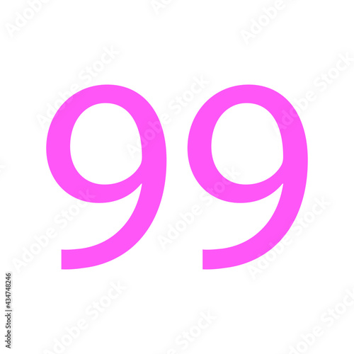 99 NUMBER SIMPLE CLIP ART VECTOR ILLUSTRATION
