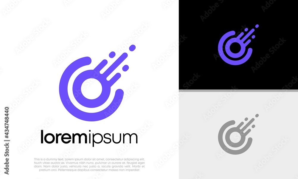 Space vector design templete. Comet logo. Galaxy. Set logo - vector