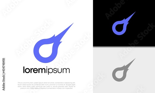Space vector design templete. Comet logo. Galaxy. Set logo - vector