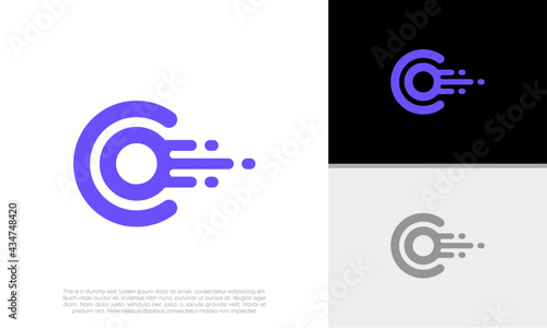 Space vector design templete. Comet logo. Galaxy. Set logo - vector