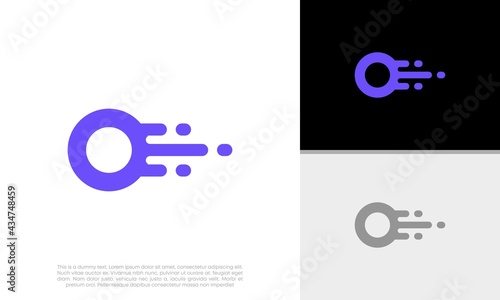Space vector design templete. Comet logo. Galaxy. Set logo - vector