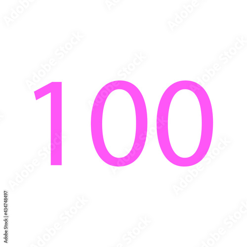 100 NUMBER SIMPLE CLIP ART VECTOR ILLUSTRATION