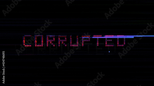 Corrupted Text Glitch Effect on Black Background
