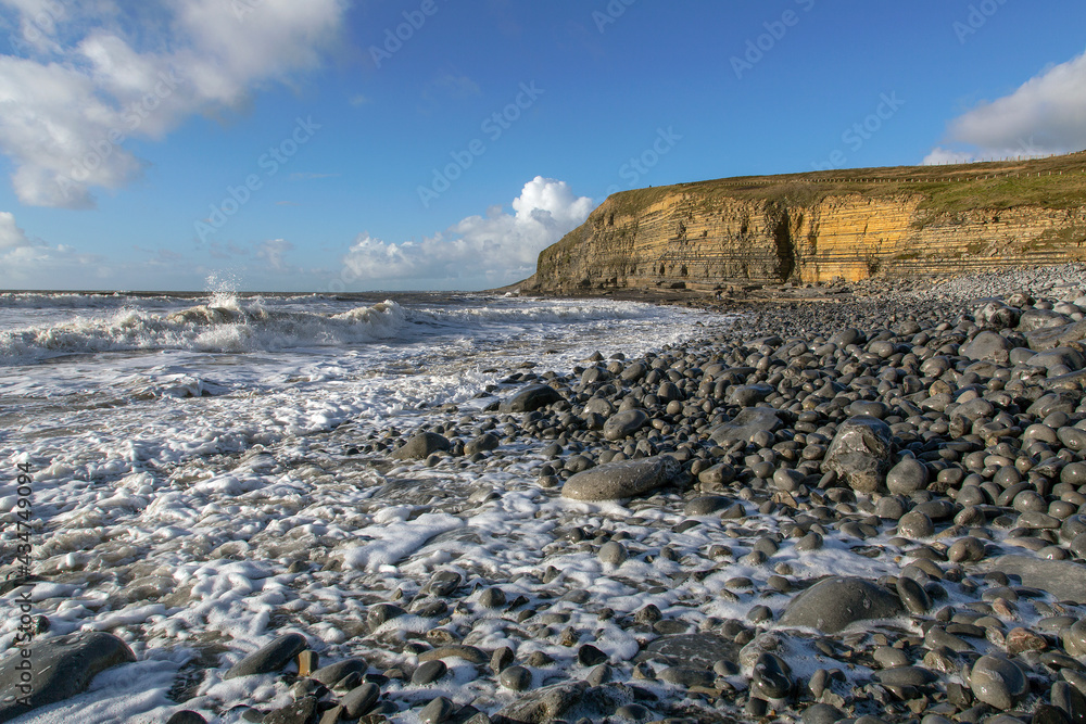 Dunraven Bay also known as Southerndown Beach on the Glamorgan Heritage Coast - limestone formed in the Carboniferous Period to the Blue Lias of the Liassic period.