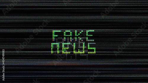 Fake News Glitch Effect on Black Background