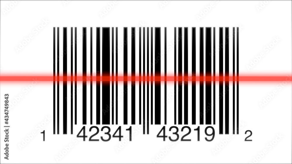 Universal Product Codes Barcode Scanner Roll down on Solid White Universal Product Codes Barcode Scanner Roll down on Solid White
