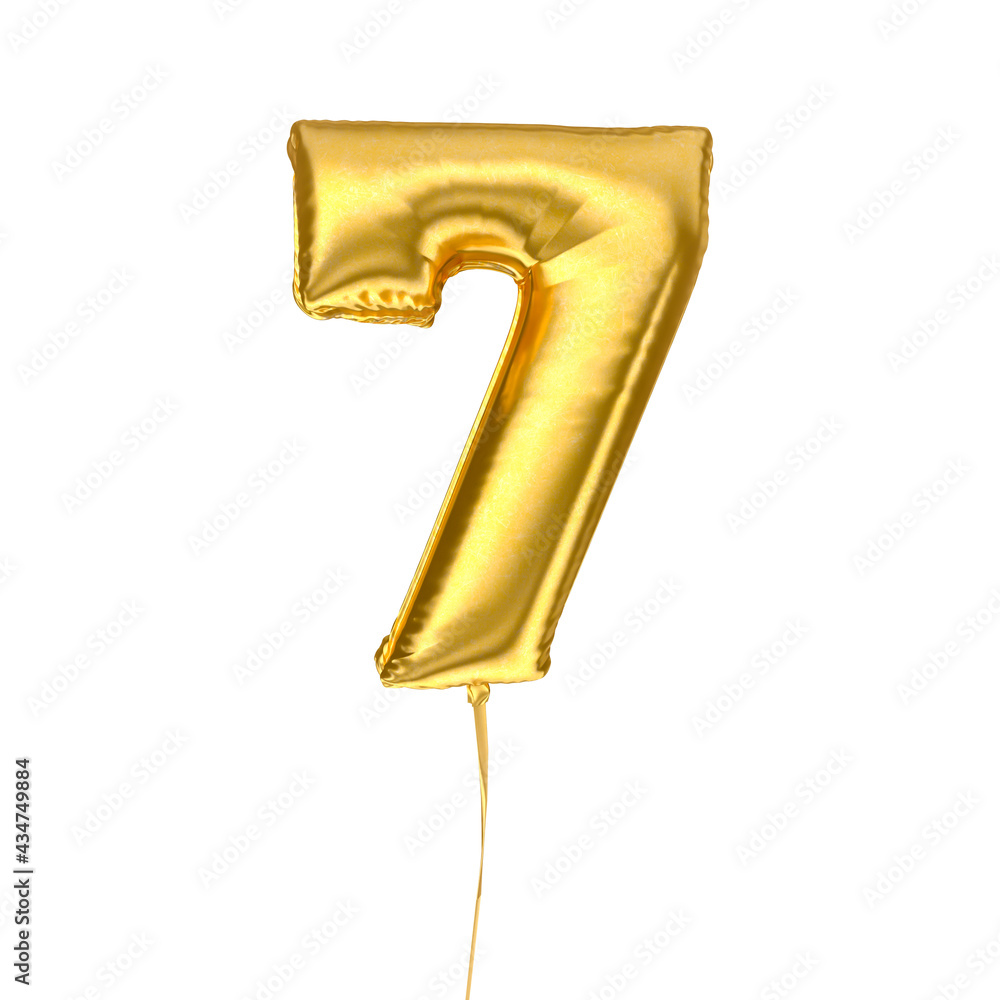 Balloon Number seven Isolated on white background. 3d illustration Balloon Number seven Isolated on white background. 3d illustration