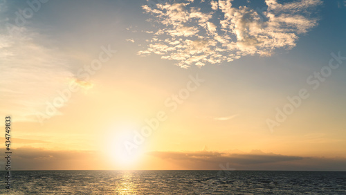 sunset sky over the sea in the evening 