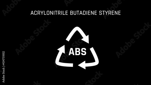 Acrylonitrile butadiene styrene or ABS Recycle Symbol photo