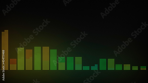 Colorful Audio Equalizer Display on LED Screen Panel