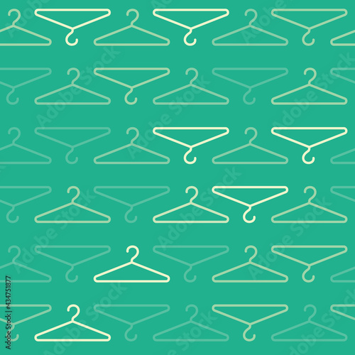 Seamless pattern with clothes hangers. Simple minimalistic endless background. Backdrop for your design. Vector illustration