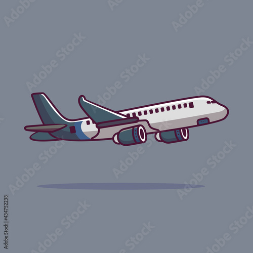 airplane cartoon vector icon illustration air transportation icon concept isolated vector flat cartoon