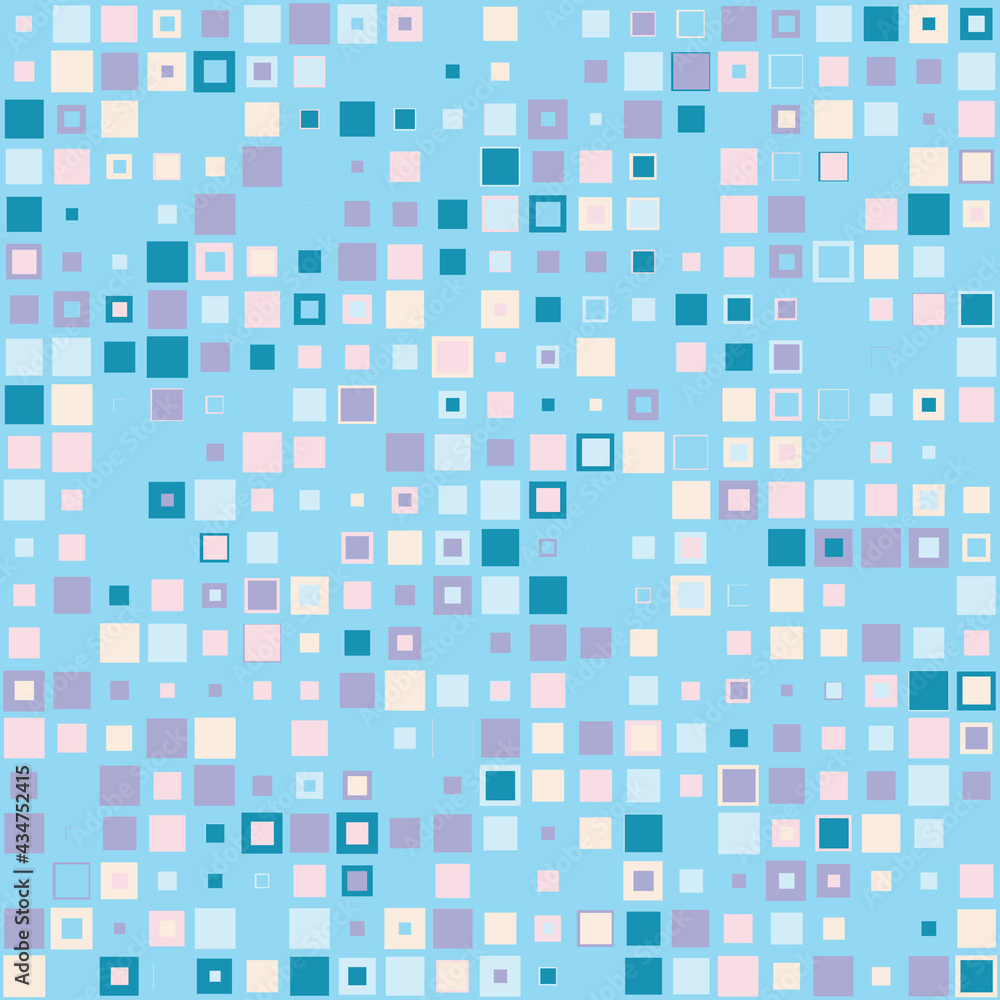 Seamless mosaic pattern.Endless background with tiles. Blue backdrop with square elements. Simple wallpaper. Isolated. Vector illustration. Seamless mosaic pattern.Endless background with tiles. Blue backdrop with square elements. Simple wallpaper. Isolated. Vector illustration.