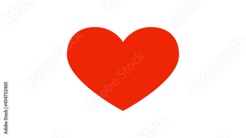 Heart Flat Design on White Background