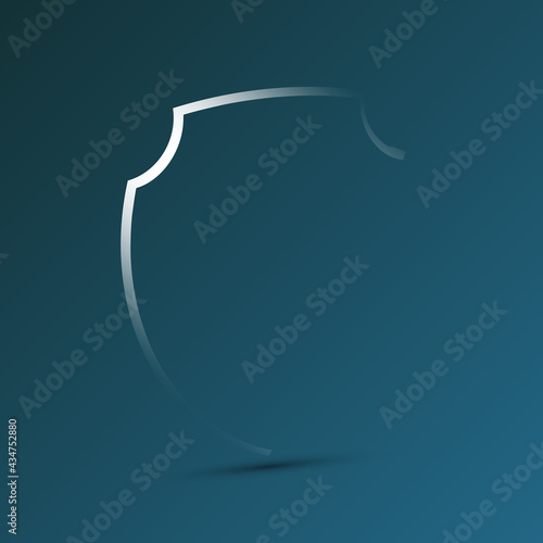 Protect guard shield plain line concept. Outline badge. Safety icon set. Privacy banner kit. Security label. Flat style sticker symbol shape. Safeguard simple sign. linear pictogram